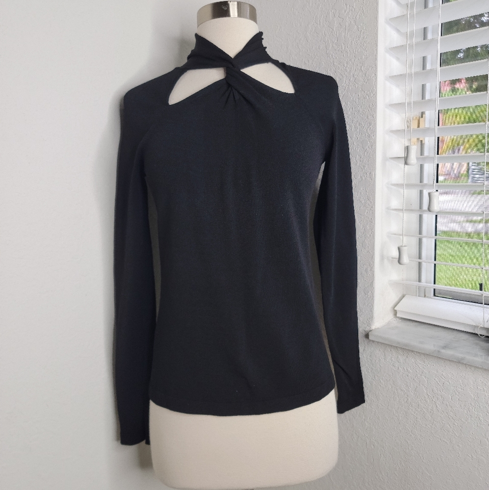 Milly Twist-Neck Pullover Sweater In Solid Jersey… - image 3